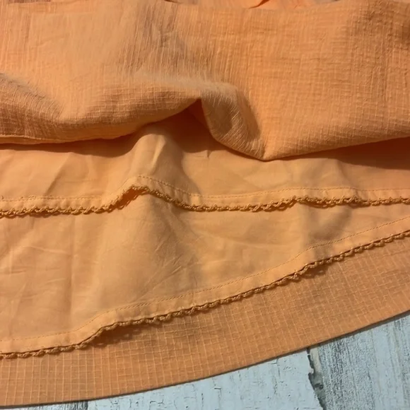 Anthropologie Square Neck Puff Sleeve Orange Dress Size Medium - Picture 9 of 11